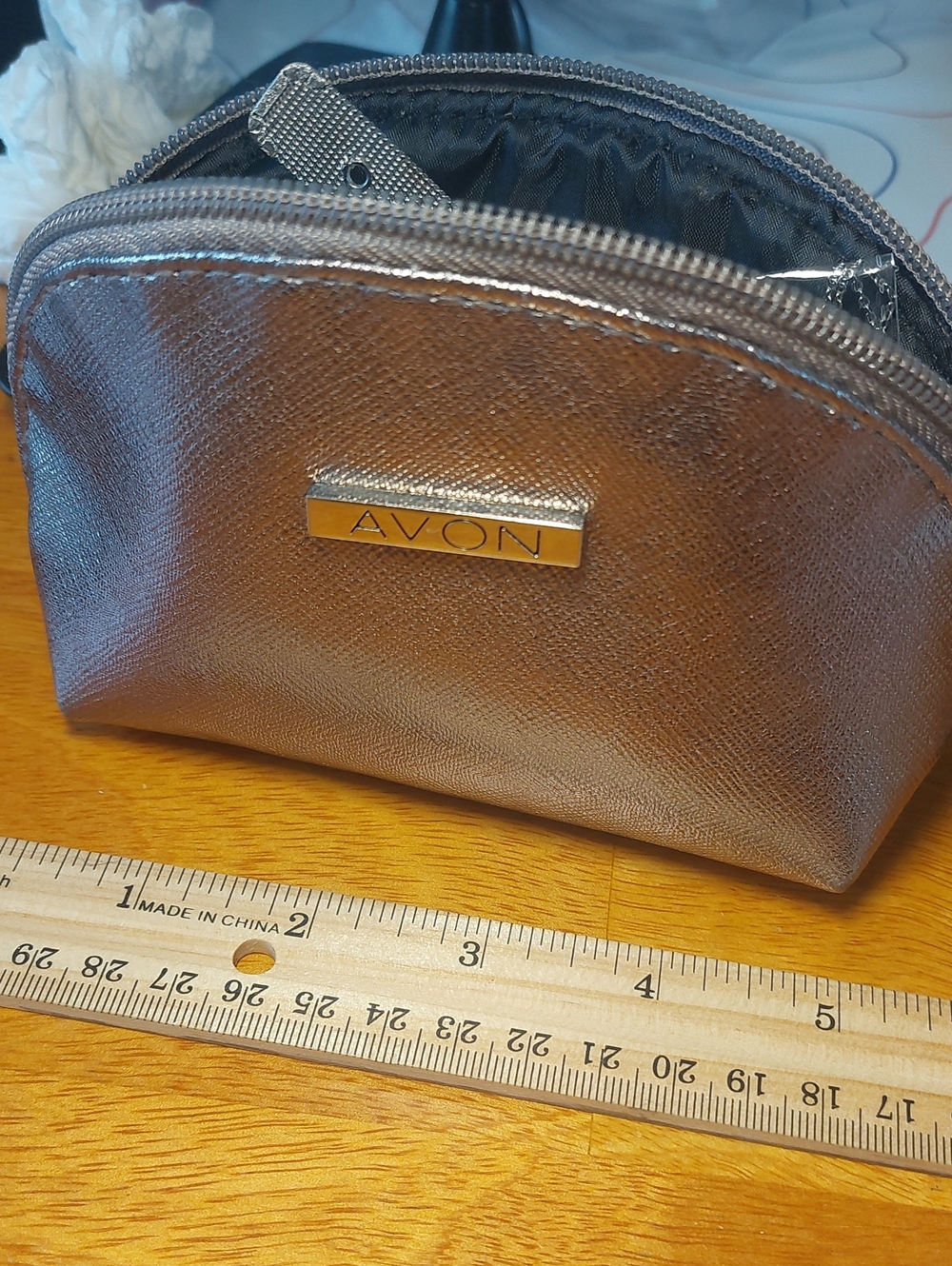 Avon Small Zippered Cosmetic Bag With Jewelry Inside